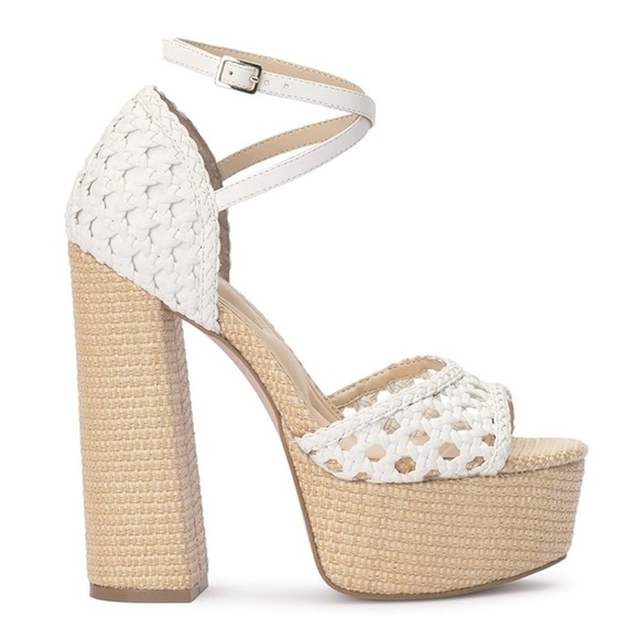 NEW Jessica Simpson Aditi Woven Platform Ankle Strap Sandals in Bright W… - Picture 4 of 5